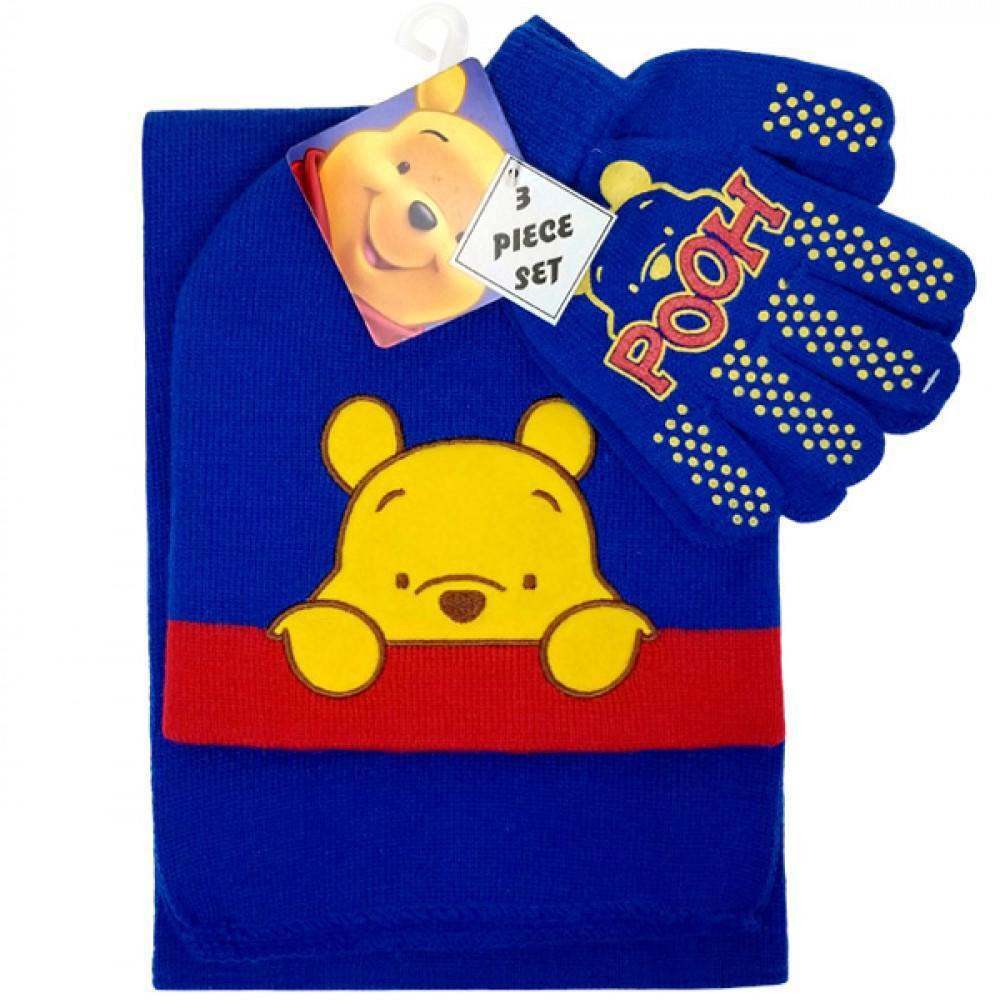 Winnie the Pooh 3-piece Set Beanie Glove Scarf - Brand New
